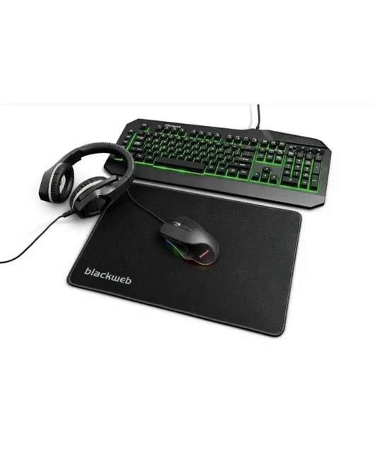 BLACKWEB GAMING KIT 4 in 1 wired keyboard mouse headphones and