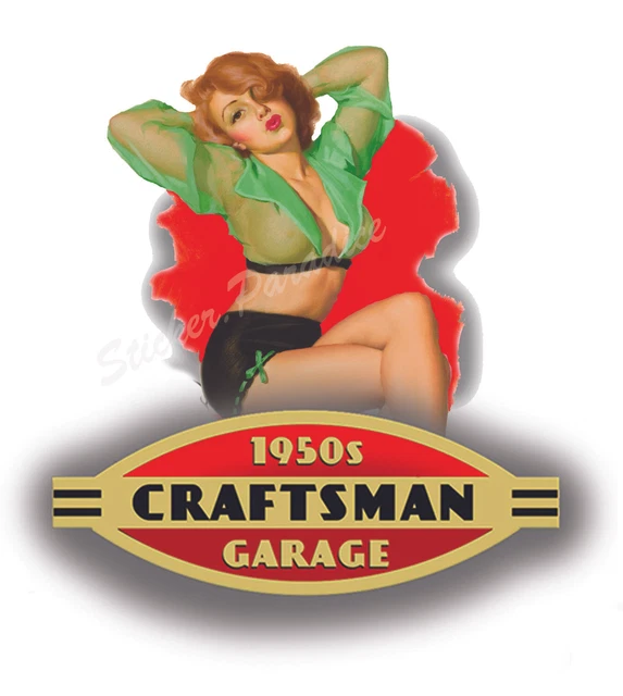 CRAFTSMAN TOOL STICKER Decal Sexy Girl Mechanic Toolbox Sign Chest Usa