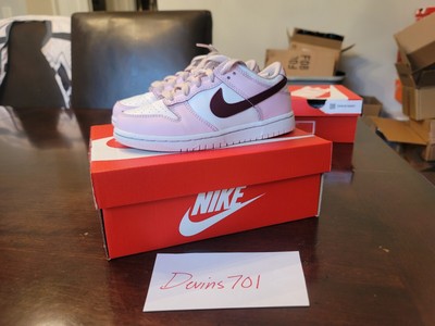 pink foam dark beetroot dunks