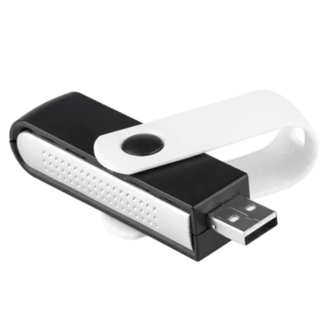 USB Ionic Oxygen Bar Freshener Air Purifier Ionizer For Laptop Black+White