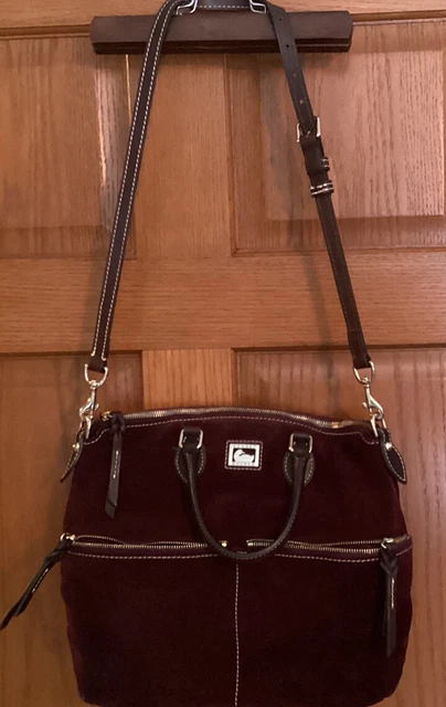 dooney bourke handbags burgundy suede