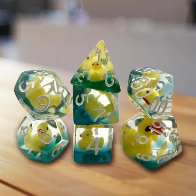 7Pcs/set Filled with Ducks Animal Polyhedral Dice Game Dice  TRPG DND