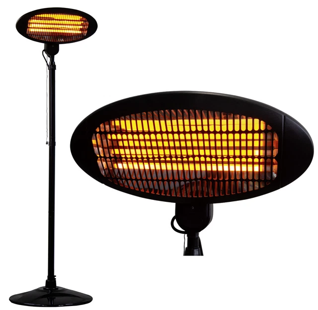 Stand Heizstrahler elektrisch Terrassenheizstrahler Heizer 2000W Strahler 210cm