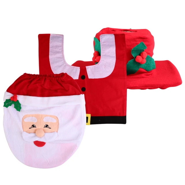 1 Satz Winter Weihnachten Weihnachtsmann Badezimmerabdeckung für Toilettendekora