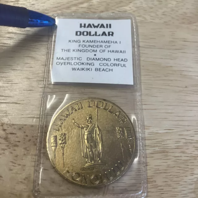 Hawaii Dollar Honolulu Coin Waikiki Beach Diamond Head Aloha Rainbow toning OBV