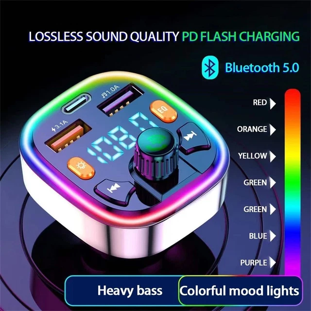 Chargeur rapide Lecteur MP3 Récepteur audio Transmetteur FM Bluetooth 5.0