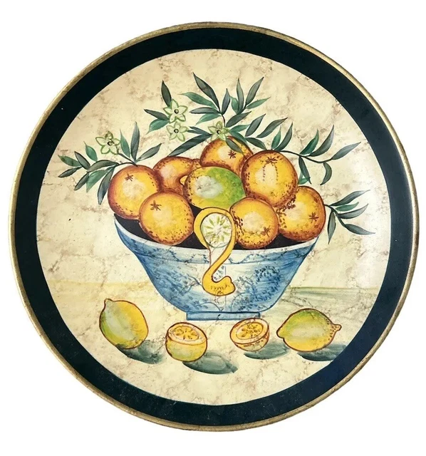 China Large Art Pottery Wall Plate Decorative Fruit 10”