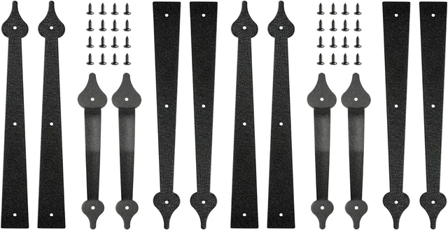 Steel Garage Door Decorative Hinges Handles Accents Hardware kit Screw