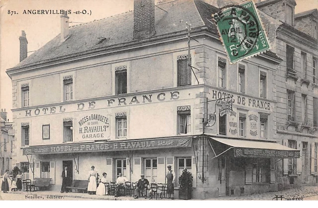 91.n° 110541. angerville. hotel de france. owner h ravault.