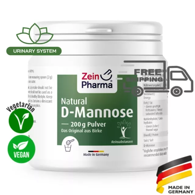 ZEINPHARMA D Mannose Poudre 200g VEGAN