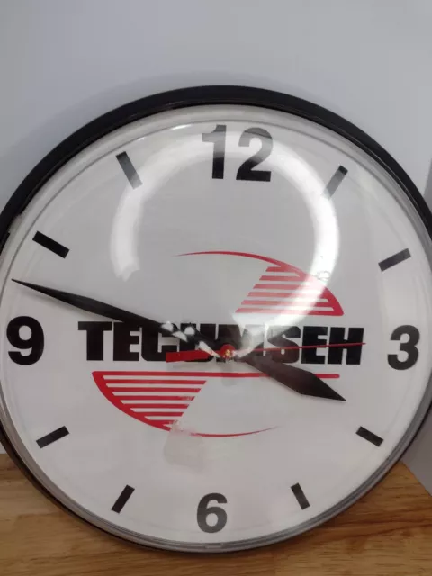 Vintage Wall Clock Advertising Tecumseh Engine Small Motor Garage Shop Sign