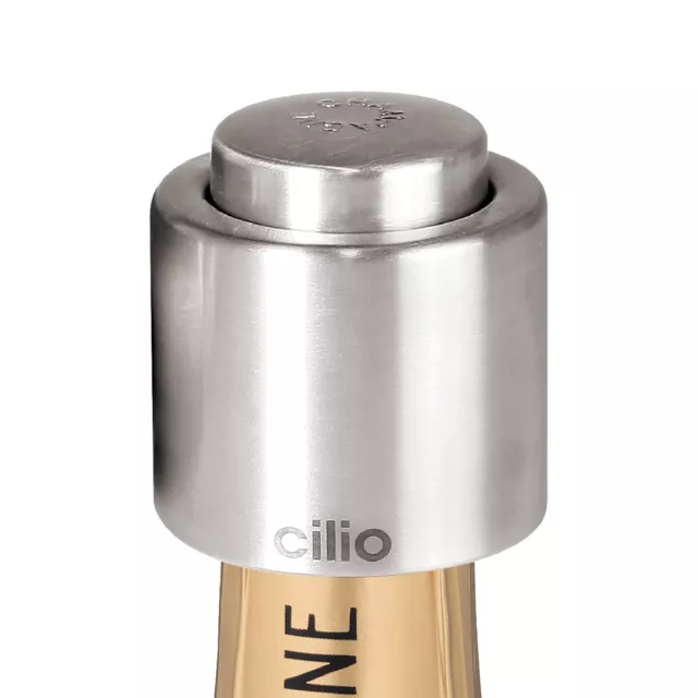 Cilio Stainless Steel Champagne Sealer, Bottle Stopper For Sealing Champagne Bot