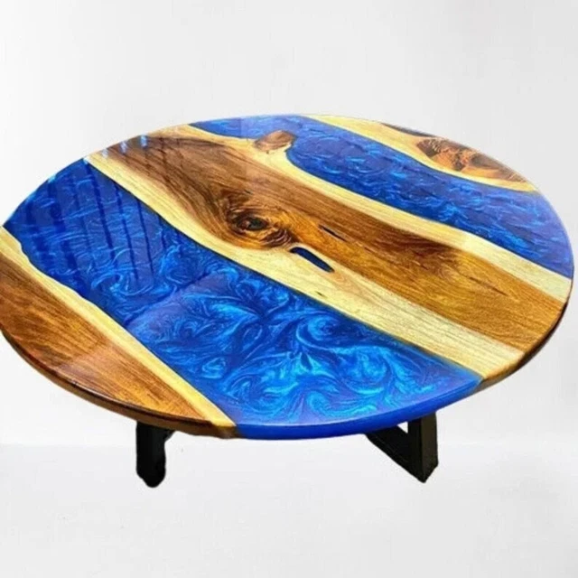 42" Epoxy Table Top Coffee Center Table Resin Wooden Top Dining Table Home Decor