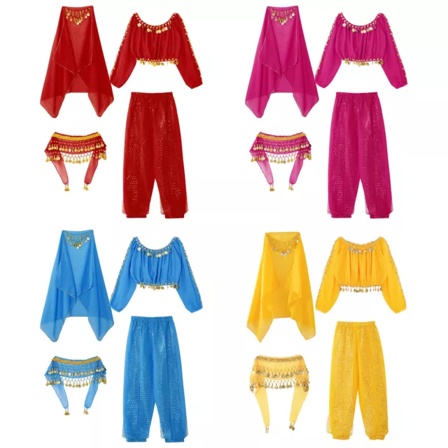 Kids Girls Fancy Dress Theme Party Belly Dance Costume Role Play Outfits Set