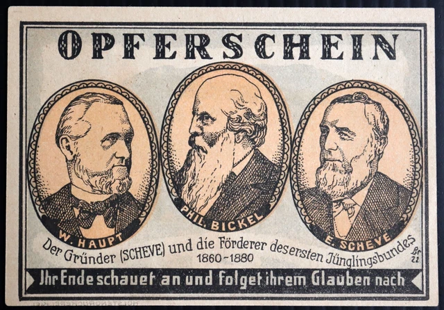 HAMBURG 1922 "Baptist Community" XX-RARE 10 Mark German Notgeld Banknote
