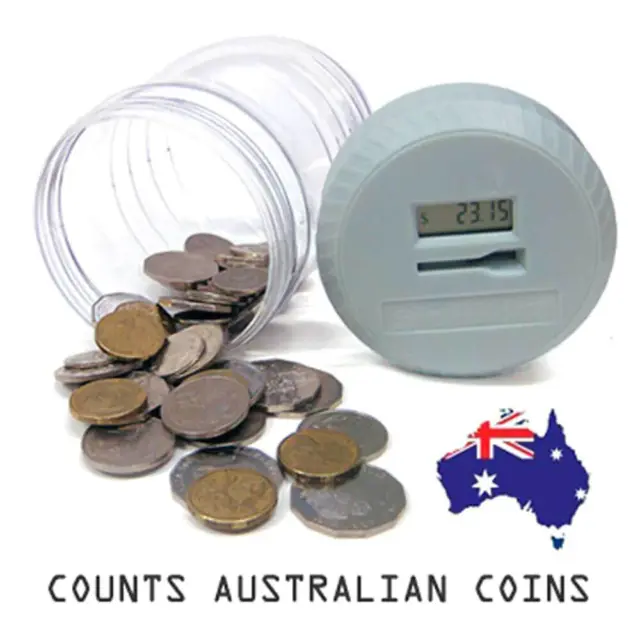 New Digital LED Display Coin Tokens Counts Counting Money Cash Piggy Bank Jar