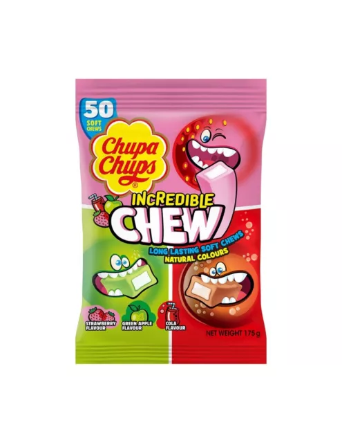 Chupa Chups Incredible Chew 3 Flavours Bag 175g x 12