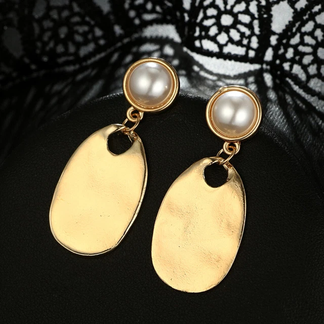 Orecchini Pendenti Forma Ovale Moda Gioielli Statement Gioielli Donna