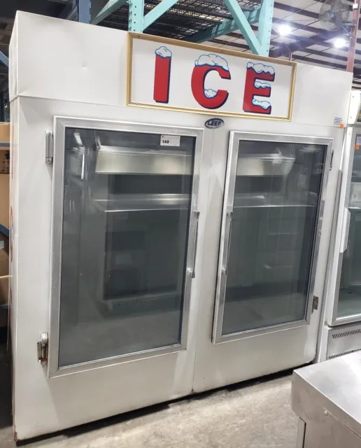 Leer 75Ag-R134A 73" Indoor Auto Defrost Ice Merchandiser W/ Straight Front Glass
