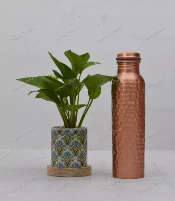 Neu Kostüm Geschenk Flasche Antik Hammered Kupfer Flasche Leck Beweis