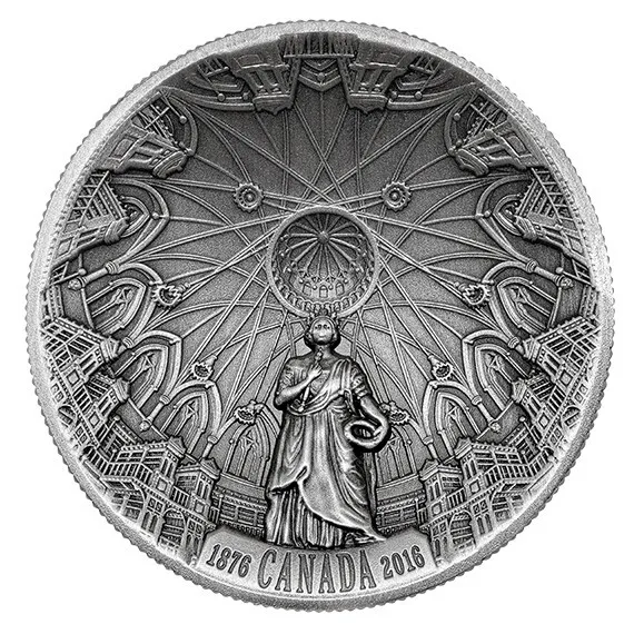 2016 140th Anniversary of the Library of Parliament  fine silver concave