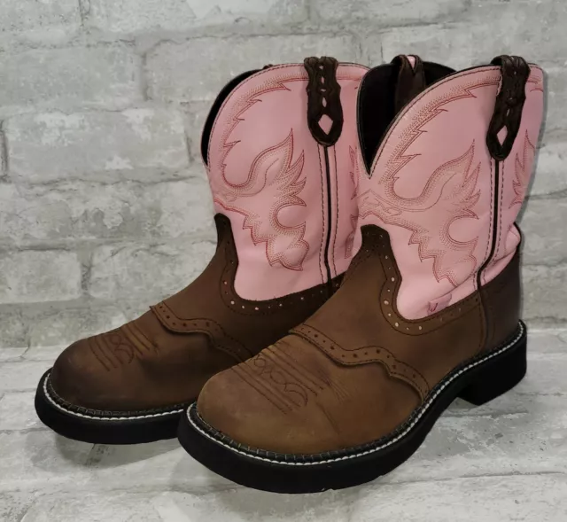Justin Boots Gypsy Women's Size 9M Western Cowgirl Cowboy L9901 Pink/Brown