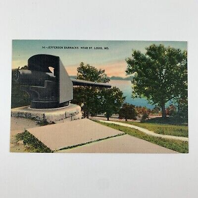 Postcard Missouri St Louis MO Military Jefferson Barracks 1940s Linen Unposted