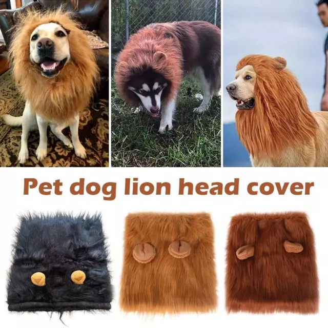 Pet Costume Lion Mane Wig for Dog Halloween SandaClothes Festival Fancy Dress up