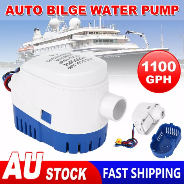 12V 1100GPH Automatic Bilge Pump Marine Boat Auto Submersible Pump +Float Switch