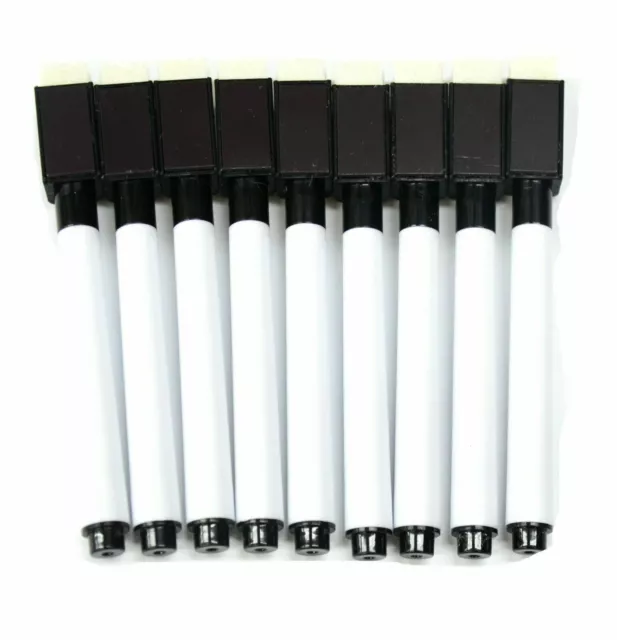 Magnetic Whiteboard Marker Pens 8/2/1 Black Markers Dry Eraser Easy Wipe drawing