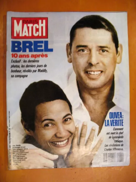 Paris Match N° 2037 du 10/06/1988-Brel 10 ans après par Maddly. Ouvea: la vérité