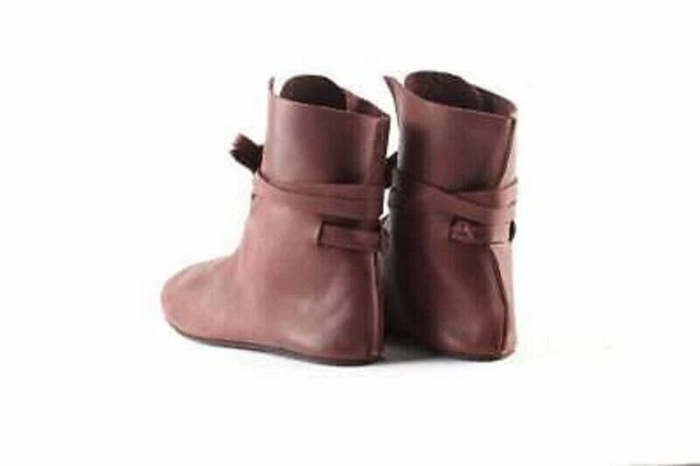 Chaussures en cuir véritable Bottes vikings médiévales Chaussures... 3
