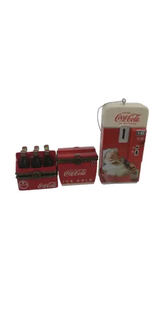 2 Boyds Bears & Friends Coca Cola Trinket Boxes & Unbranded Tree Ornament