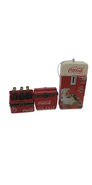 2 Boyds Bears & Friends Coca Cola Trinket Boxes & Unbranded Tree Ornament