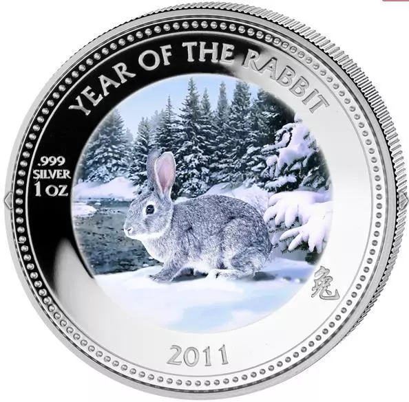 1 Unze 999 Silber - Lunar Hase 2011 - Pp / Proof - Silbermünze - Silberbarren