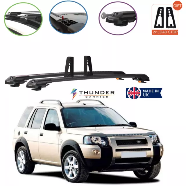 Land Rover Freelander 2 Lockable Black Cross Bars Roof Bar Rack 4X Stopper