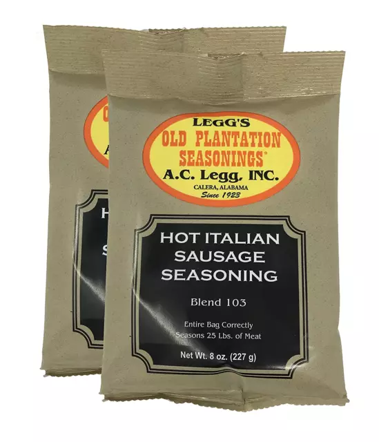 A.C. Legg'S - Hot Italian Sausage Seasoning, 2 Packs - 8 Ounce Each