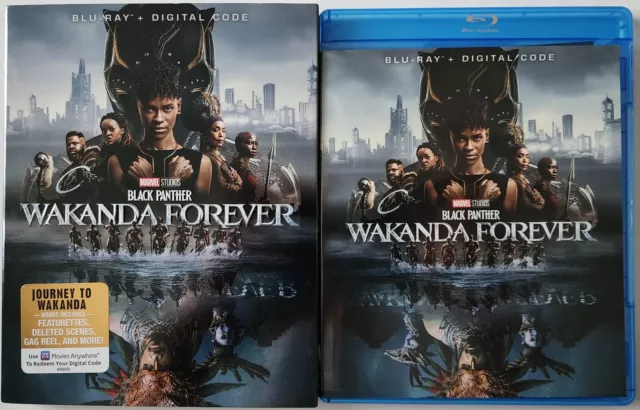 Black Panther: Wakanda Forever Blu Ray + Slipcover Free Shipping