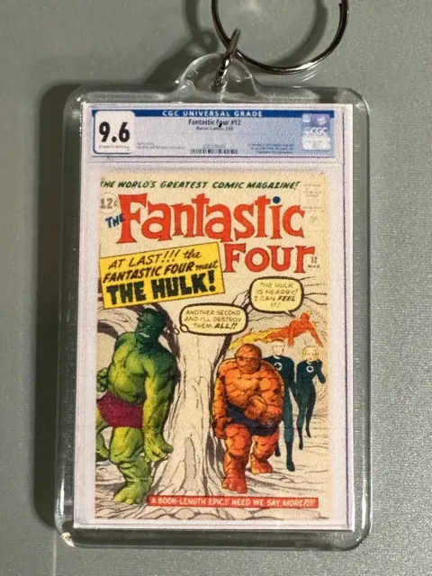 Fantastic Four #12 - Thing vs Hulk - CGC Homage - Mini Slab - Key Issue Keychain