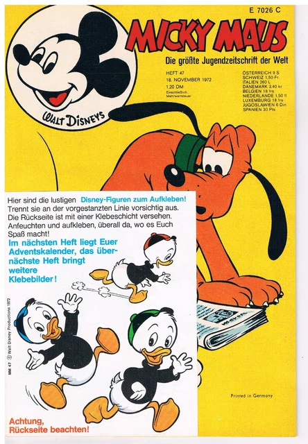 Ehapa - Micky Maus - Band 47 - Ausgabe 1972 - mit Gutschein und Beilage - M0382