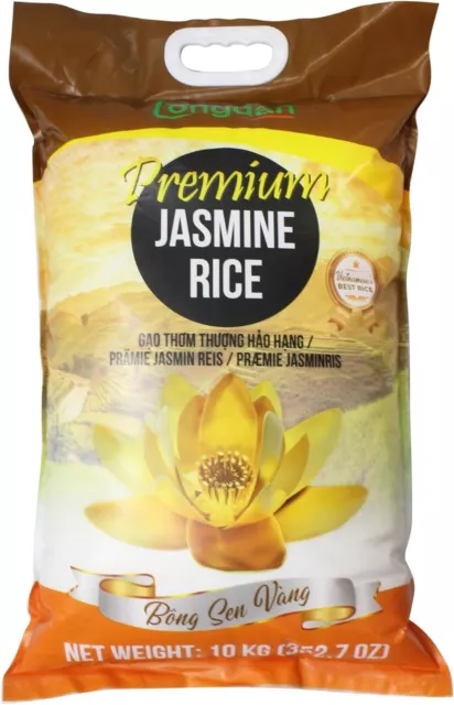 Longdan Premium Jasmine Rice 10kg (Pack of 1)