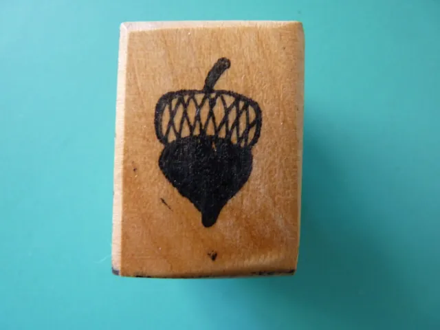 Single Acorn, Small STAMPAHOLICS ANONYMOUS Rubber Stamp