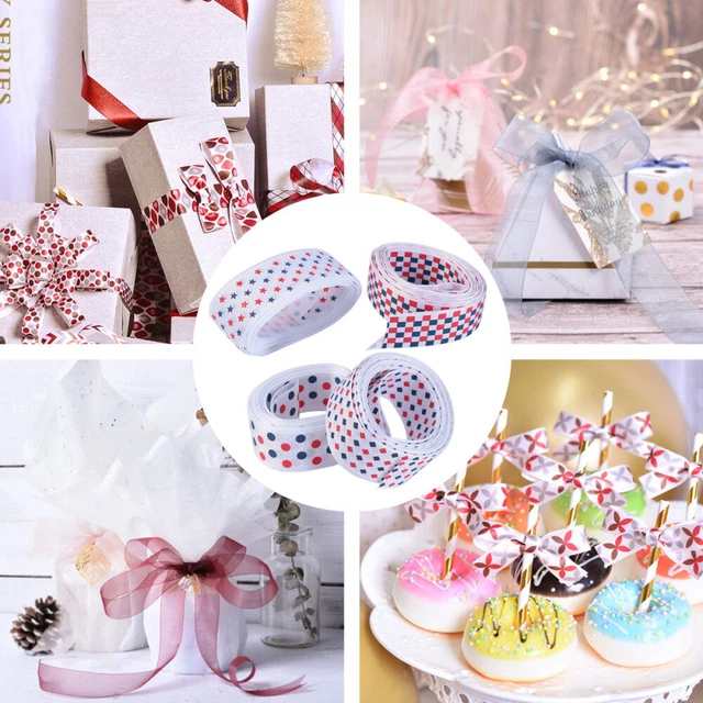 4 Pcs 25cm Polyester Webbing Gift Wrapping Strip Ribbon Flower Bouquet