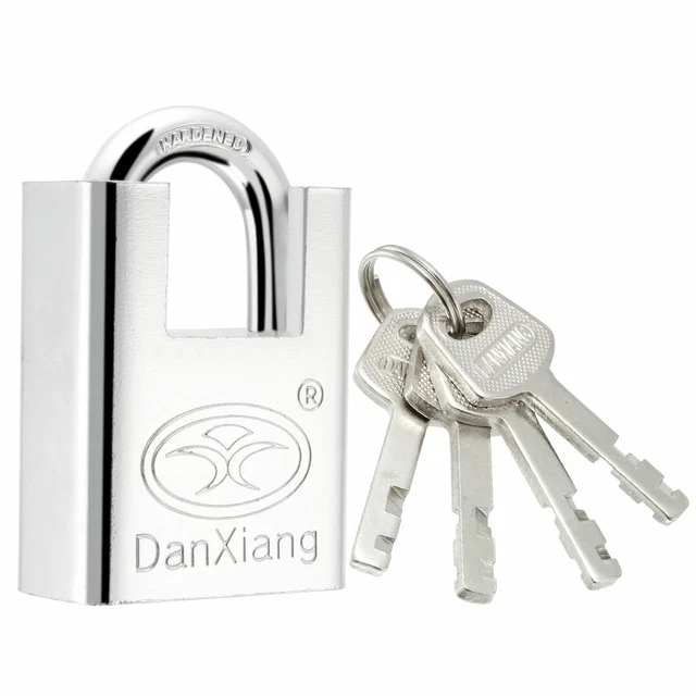 Corps 40 mm large Acier inoxydable chromé cadenas clés différente, manille
