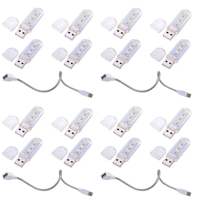 SET OF 4 Night Light Portable Led Usb Lights Desk Lamp for Computer £24 ...