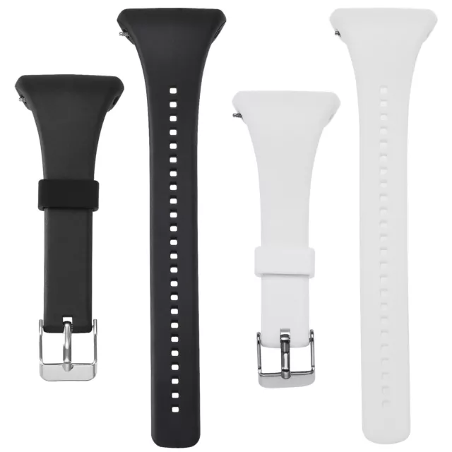 Silicone Watch Strap for Polar FT4 FT7 Fitness Tracker Watch Band Black/White