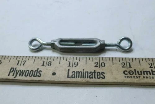 Eye & Eye Turnbuckle Aluminum 74 Lb Load Limit 1/4" Thread Diam 2-1/4" Take Up