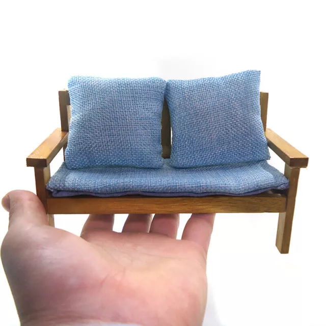 1/6 Scale Dollhouse Miniature Wooden Furniture Retro Sofa Cushions Accessories