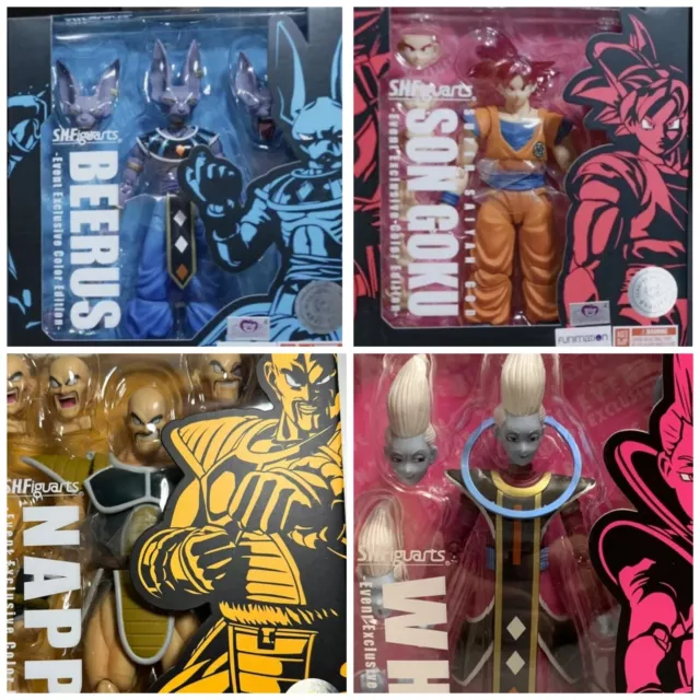 SH FIGUARTS FIGURES BEERUS GOKU WHIS NAPPA SDCC 2021 EXCLUSIVE BUNDLE Set of 4