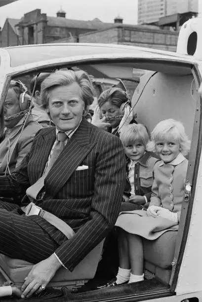 British Conservative Party politician Michael Heseltine and his fam - Old Photo